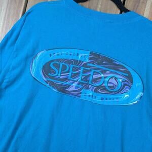 Speedo Swimming Vintage 90s Surf Swimwear Pure Energy Promo Art T-shirt Large